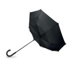 czarny parasol z logo firmy, reklamowy